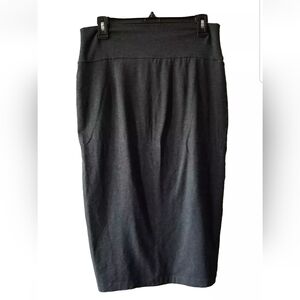 Eileen Fisher Cozy Tencel Stretch Jersey Fold-over Skirt Sz Small S grey